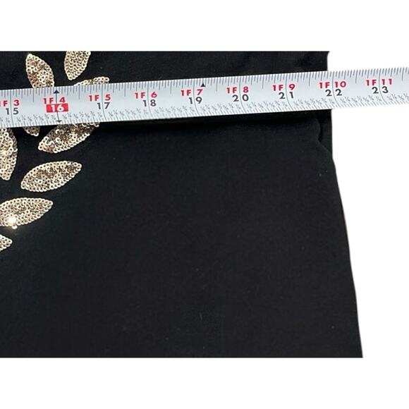 Victorias Secret PINK Dog Logo Gold Sequin Black T Shirt Size Large Glam McBling - Picture 6 of 6